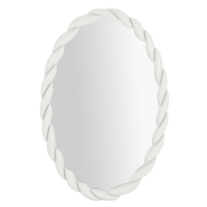 Decoración de Salón de Inspiración Bohemia con Tallado en Madera, Espejo Ovalado con Marco de MDF y Cuerda Trenzada, Estilo Vintage para Salón - Product Image 3