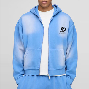 Survêtements à capuche streetwear personnalisés de haute qualité avec fermeture éclair, OEM/ODM, très demandés, survêtements streetwear surdimensionnés à fermeture éclair - Product Image 3