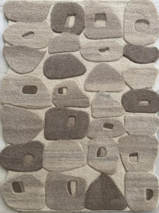 Tapis de luxe en laine tuftée à la main indienne, à poils longs, antidérapant, moderne, abstrait, personnalisable, haute qualité, pour intérieurs résidentiels, directement du fabricant - Product Image 3