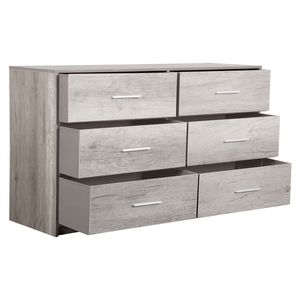 Grande Cassettiera in Tessuto con 6 Cassetti, Colore Grigio - Product Image 6