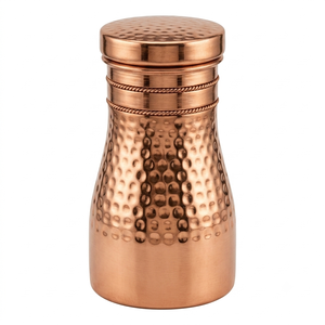 Hammered Pure Copper WaterBottle Leakproof <b>Metal</b> Flask Jointless Drinkware Indian Handmade Copper Pitcher Jug Gift Copper <b>Bottle</b> - Product Image 1