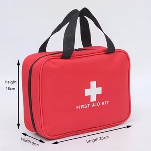 Trousse de premiers secours portable en velours côtelé avec fermeture éclair et plusieurs compartiments de rangement pour les voyages, les sports de plein air et les situations d'urgence - Product Image 3