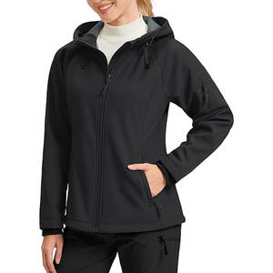 เสื้อแจ็คเก็ตซอฟต์เชลล์บุขนแกะสำหรับผู้หญิง เสื้อโค้ทมีฮู้ดน้ำหนักเบา กันลมและกันน้ำ สำหรับฤดูหนาว ฤดูใบไม้ร่วง และฤดูใบไม้ผลิกลางแจ้ง - Product Image 2