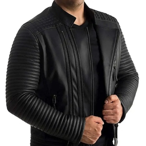 Veste d'hiver en cuir pour homme sur mesure, coupe ajustée, veste bomber élégante, col en fourrure, veste en cuir véritable de haute qualité - Product Image 1