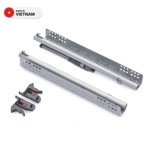 Glissières sous-meuble réglables à fermeture amortie, glissières de tiroir robustes à extension complète en métal - Product Image 1