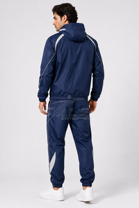 Conjunto Deportivo para Hombre, Azul Marino, Cortavientos, Impermeable, con Capucha y Cordón Ajustable, Corte Regular, Ligero y Transpirable, de Poliéster - Product Image 2