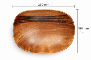Assiette ovale en bois massif à motif champêtre, non toxique, pour les fêtes - Product Image 3