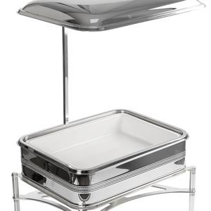 Recipiente Rectangular de Acero Inoxidable de Lujo para Calentar Comida, Juego de Recipientes para Buffet con Soporte para Tapa Colgante - Product Image 4
