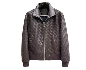 Veste en cuir véritable écologique pour homme, nouvelle arrivée, col en V, streetwear d'hiver, qualité supérieure, cuir de vachette, classique, décontractée, imperméable - Product Image 1