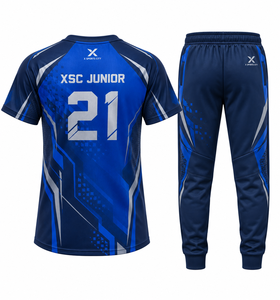 เสื้อยืดและกางเกงสำหรับเด็กเยาวชน ชุดกีฬาอีสปอร์ต |   การพิมพ์แบบซับลิเมชั่นสีน้ำเงินและรูปแบบสีที่หลากหลายหกสี |   ผู้ผลิต OEM ODM |   เอ็กซ์ สปอร์ตส์ ซิตี้ | - Product Image 2