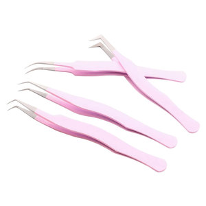 Pinces professionnelles pour extensions de cils, ensemble personnalisé de 4 pinces de précision à pointe en fibre, styles variés, pinces pour extensions de cils - Product Image 3