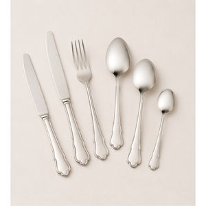 Ensemble de couverts en acier inoxydable de qualité supérieure, finition miroir, bord festonné vintage, pour mariage, hôtel, vaisselle de table - Product Image 3