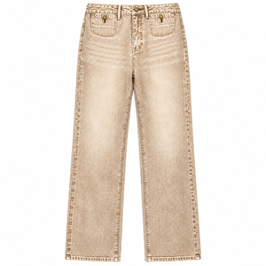 Jean décontracté en denim à jambe large pour homme, style vintage, effet usé, coupe mi-ample - Product Image 1