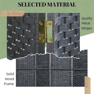 Charcoal Gray <b>Folding</b> <b>Screen</b> High Privacy Room Partition <b>Screen</b> Elegant <b>Screens</b> & Room Dividers - Product Image 3