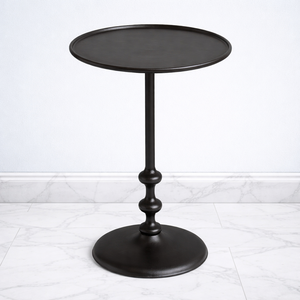 Modern Round Bistro <b>Table</b> Solid Pedestal Base Space Saving Design Durable Finish Perfect for Dining Balcony Cafe Setup - Product Image 1