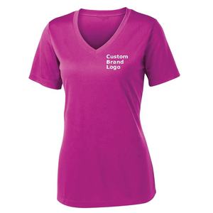 Camiseta Unisex de Cuello en V, Manga Corta, Color Sólido, Informal, Transpirable, Corte Regular, 100% Algodón, para Logotipo Personalizado con Transferencia Térmica - Product Image 1