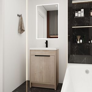 KD-PACKING lavello da bagno indipendente da 24 pollici con G-LEMON in resina bianca SKUBVB02424PLO-GRB2440 W1286S00017 - Product Image 5
