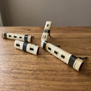 Poignées de tiroir en bambou écologiques, style asiatique traditionnel, pour meubles d'extérieur, en bois de manguier massif et durable - Product Image 1