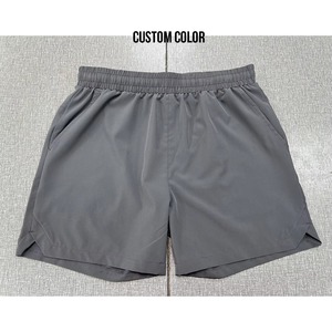 Shorts de compression en laine unie pour hommes, taille élastique, coupe ajustée, en spandex, sous-vêtement de course, couche de base, vente en gros personnalisée - Product Image 2