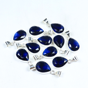 Collar con Colgante de Piedra Preciosa de Topacio Azul en Forma de Lágrima, Chapado en Plata de Ley 925, Joyería Minimalista con Corte de Pera para Uso Diario - Product Image 5