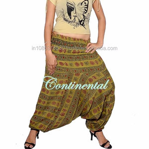 กางเกงสีเหลือง Om Ali Baba Harem Genie,กางเกงฮิปปี้อะลาดินกางเกงยิปซีฮิปปี้ทรงแบ็กกี้กางเกงลำลองสไตล์อัฟกานิสถานใส่ได้ทั้งชายและหญิง - Product Image 1