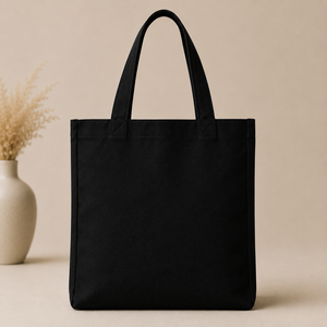 กระเป๋าผ้าแคนวาส Good Vibes Only ขนาดใหญ่ ใช้ได้ทุกวัน หูหิ้วยาว ลายตัวอักษร สีดำ - Product Image 3