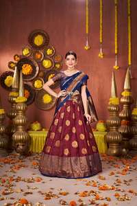 Nuevo y hermoso lehenga de boda de seda litchi Banarasi - Product Image 6