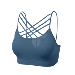 Soutien-gorge de sport pour femme à maintien élevé, col carré, bretelles croisées, couleur unie, respirant, écologique, effet délavé, idéal pour le yoga et la gym - Grande Vente - Product Image 1