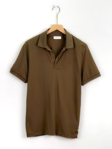 Nouveau Polo Homme Décontracté Sur Mesure en Coton Tricoté Anti-Plis Brodé à Motif Uni Manches Courtes Prix Abordable - Product Image 6