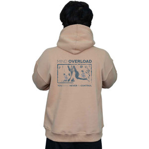 Sweat-shirt à capuche imprimé Mind Overload pour homme, coupe décontractée, design au dos, 100% coton FRENCH TERRY, vêtement d'automne - Product Image 1