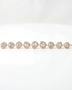 Pulsera de Diamantes Polki en Tono Marfil, Elegante Pulsera de Diamantes de Estilo Polki de Inspiración Tradicional con Detalles en Tono Marfil Suave - Product Image 2