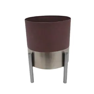 Fioriera rotonda in ferro con supporto vaso da fiori Design americano viola e argento per soggiorno fatto a mano su misura