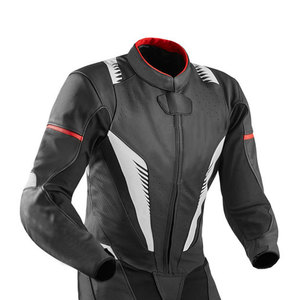 Traje de Motocicleta de Cuero Rojo y Blanco de Una Pieza para Hombre, Ropa Casual Personalizada, Impermeable, Personalizada OEM, Holgada - Product Image 6
