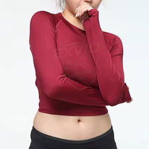 เสื้อครอปออกกำลังกายผู้หญิง สไตล์ล่าสุด ขายดี ผลิตจากผ้าฝ้าย/โพลีเอสเตอร์ - Product Image 4