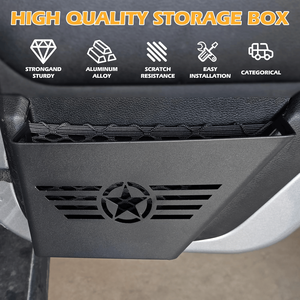 Organizer Laterale in Metallo con Logo a Cinque Stelle per Porta Posteriore, Tasche Portaoggetti per Jeep Wrangler JK JKU 4 Porte 2P 2007-2017 - Product Image 2