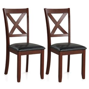 Set di 2 Sedie da Cucina Imbottite in Legno con Seduta Confortevole e Gambe in Legno di Gomma Resistente - Product Image 1