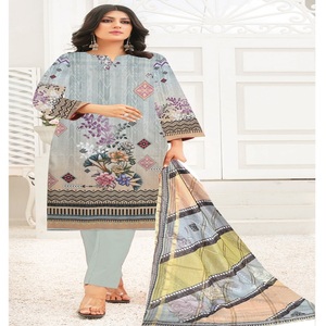 Vestidos de verano-Trajes de 3 piezas de césped pakistaní con estampado digital para mujer de AF Fashion Ladies Pakistani Suits Salwar Kameez - Product Image 4