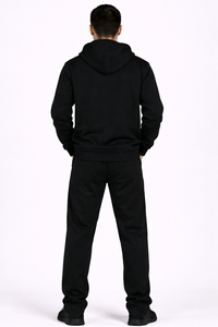 Conjunto Deportivo Premium para Hombre con Capucha en Negro Sólido, Tejido de Mezcla de Algodón y Felpa Ultra Suave y Transpirable para Comodidad Durante Todo el Día, Sudadera con Capucha - Product Image 3