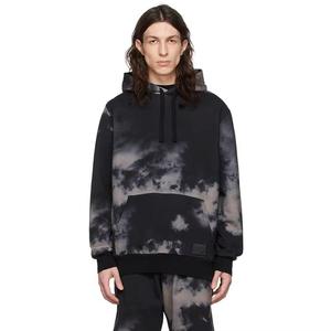 Sweat à capuche surdimensionné noir à cordon de serrage pour homme, imprimé graphique tie-dye hip-hop personnalisé - Product Image 2