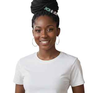 Barrette à cheveux en strass Jack and Jill, barrette à lettres en cristal, accessoire de cheveux scintillant et tendance pour femmes et filles, cadeau - Product Image 4