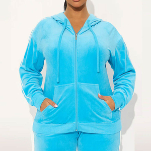 Womens Sweatsuit Set Velour Tracksuit Loungewear 2 Piece Hoodie Sweatshirt Sport <b>Pants</b> Athletic Outfits - Product Image 1