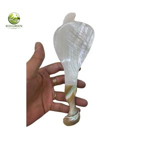 Cuillère créative en forme de coquillage avec manche en spirale, luxe, nacre, plaqué argent, légère, écologique, finition miroir, pour café et thé - Product Image 4
