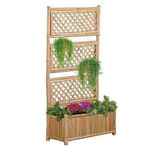 Estante de Bambú para Plantas, Decoración de Jardín, Estilo Boho, Cerca de Bambú Natural con Enrejado, Hecho en Vietnam por King Craft Viet - Product Image 2