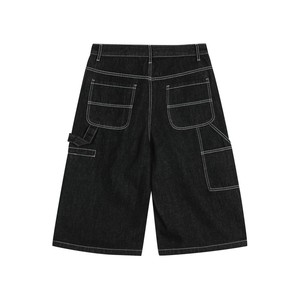 Shorts Cargo Homme Été Unisexe Baggy en Jean Noir Délavé Respirant Taille Mi-Haute Grandes Poches Hip Hop Vintage - Product Image 3