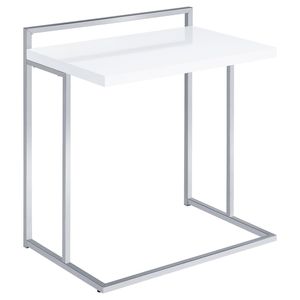 White High Gloss Rectangular Top <b>Coffee</b> <b>Table</b> with Stylish Metal <b>Legs</b> Snack <b>Table</b> - Product Image 5