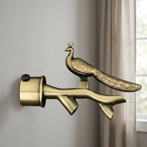 Antique Brass Peacock Curtain Holdbacks Traditional Design Decorative Window Accessories - Product Image 3