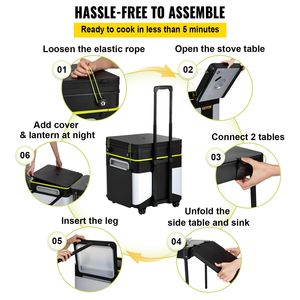 Cucina Mobile Integrata Tutto-in-Uno per Esterni, Box da Campeggio Multifunzionale Portatile con Fornello Antivento per Cucinare all'Aperto - Product Image 5