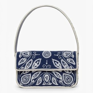 Handmade <b>Navy</b> Bandana Beaded Shoulder <b>Bag</b> Paisley Bead Clutch Purse Blue Women Handbag Party Wear <b>Bag</b> - Product Image 1