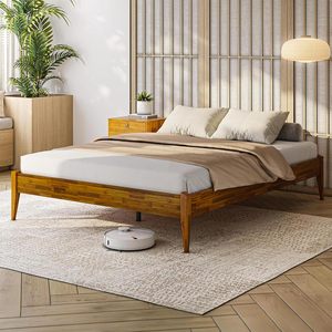 Natural Wood <b>Bed</b> <b>Frame</b> Modern Style | Durable Hardwood <b>Bed</b> | Restaurant Hotel Furniture Export - Product Image 1