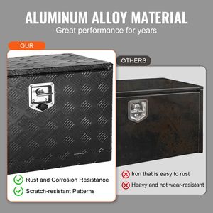 Cassetta Portaoggetti per Pickup in Alluminio Rinforzato con Piastra Diamantata, Dimensioni Personalizzate 48\" X 17\" X 18\", Resistente all'Acqua e alle Chiavi - Product Image 4